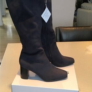 AEROSOLES Women's Micah Navy Faux Suede Boot 7.5 M